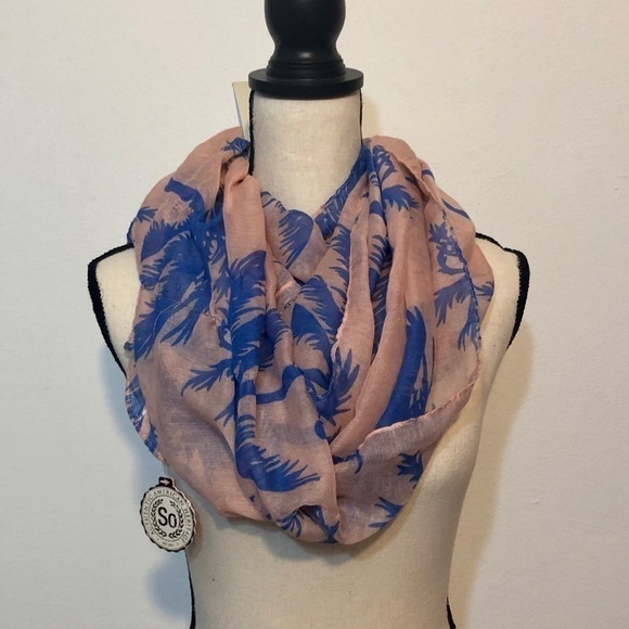 Infinity scarf tropical palm print NWT - Picture 1 of 5